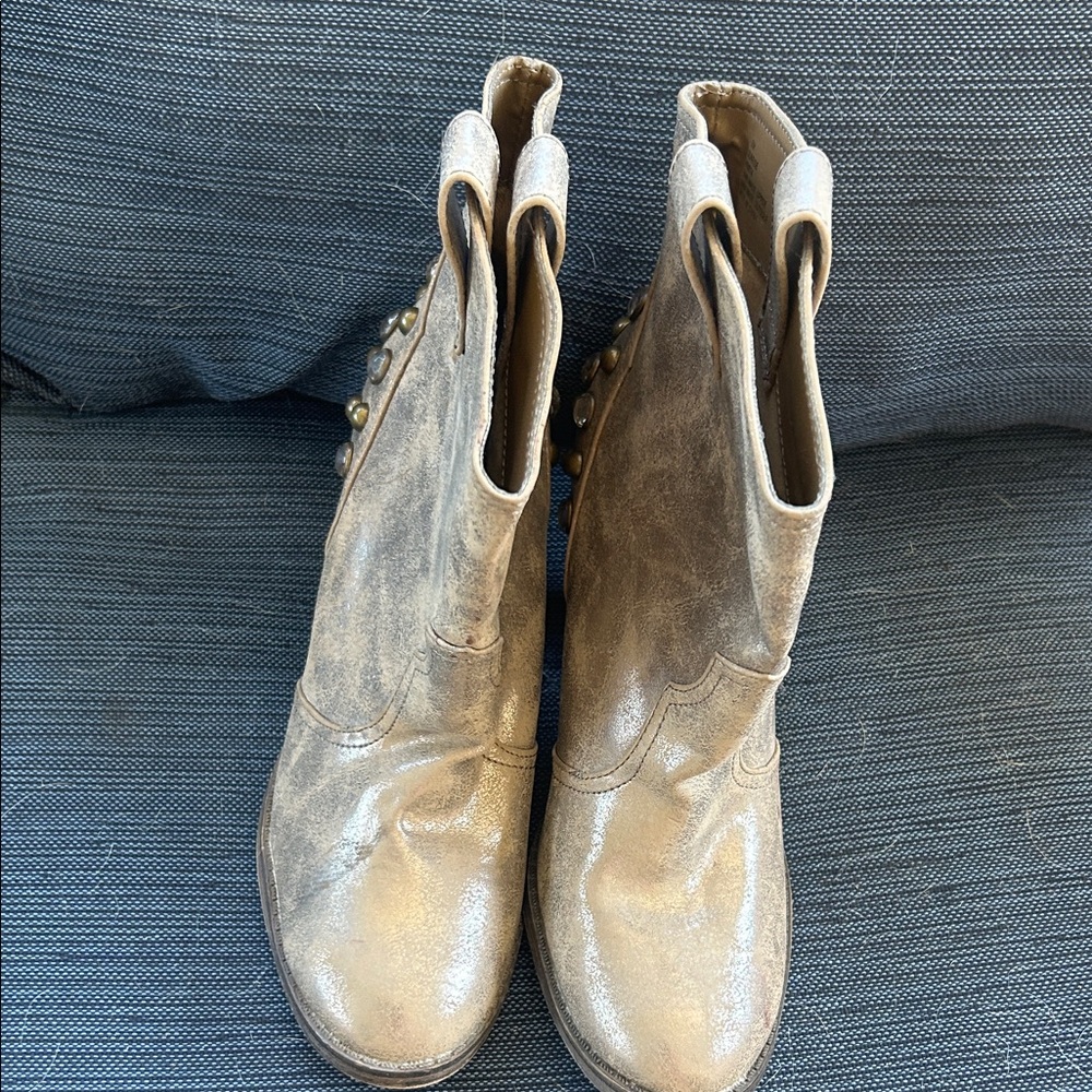 MIA Shimmering Gold Ankle Boots